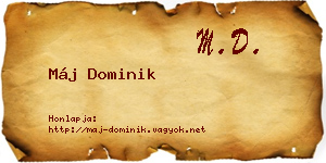 Máj Dominik névjegykártya