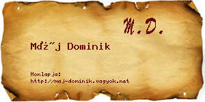 Máj Dominik névjegykártya