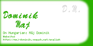 dominik maj business card